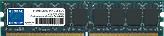 512MB DDR2 667MHz PC2-5300 240-PIN ECC DIMM (UDIMM) MEMORY RAM FOR FUJITSU-SIEMENS SERVERS/WORKSTATIONS